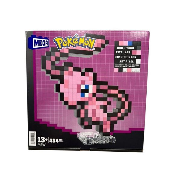 Mega Bloks Pokemon Pixel Art Mew 434 Piece Building Block Set HWR80 NEW - Picture 2 of 5